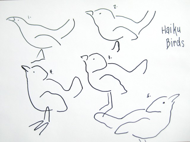 Haiku drawing birds